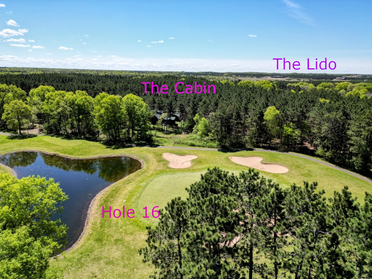 Backyard of the cabin and Sand Valley's The Lido course